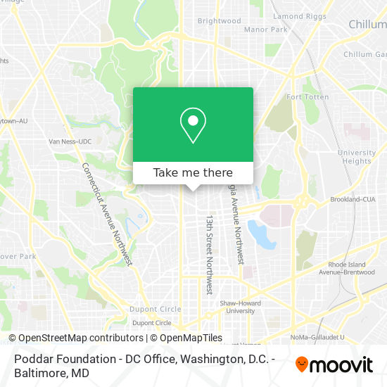 Mapa de Poddar Foundation - DC Office