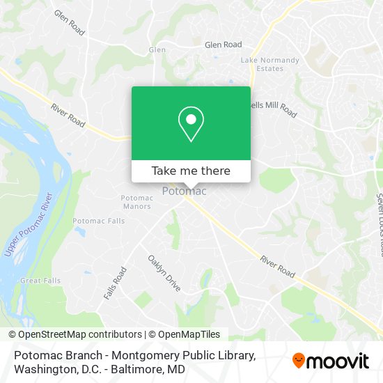 Mapa de Potomac Branch - Montgomery Public Library