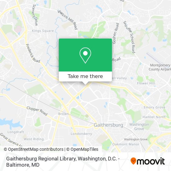 Gaithersburg Regional Library map