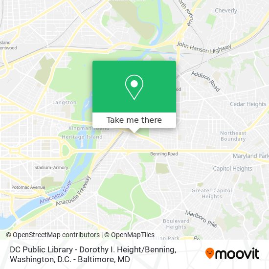 DC Public Library - Dorothy I. Height / Benning map