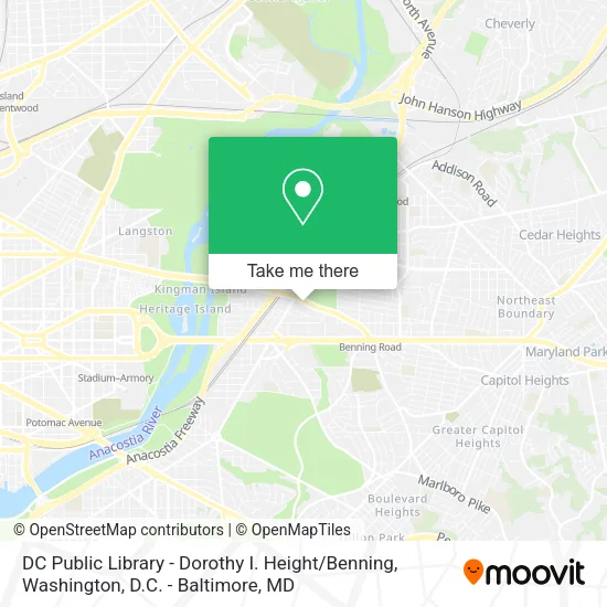 DC Public Library - Dorothy I. Height / Benning map
