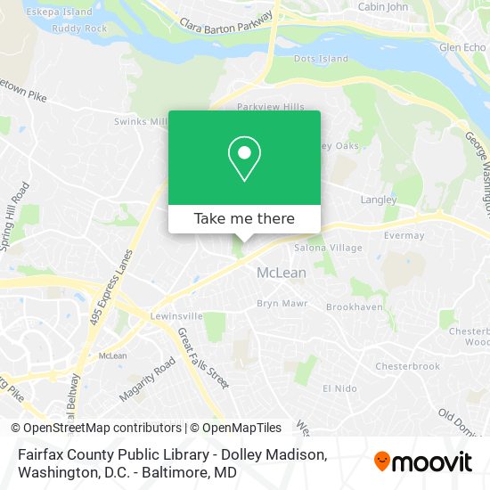 Mapa de Fairfax County Public Library - Dolley Madison