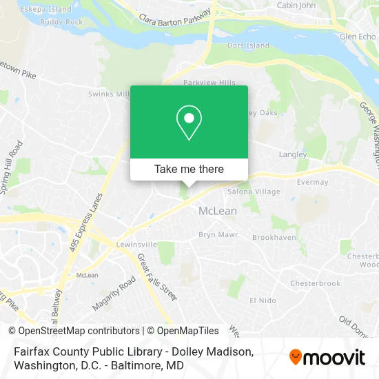 Fairfax County Public Library - Dolley Madison map