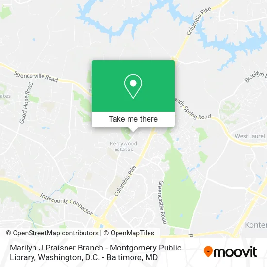 Mapa de Marilyn J Praisner Branch - Montgomery Public Library