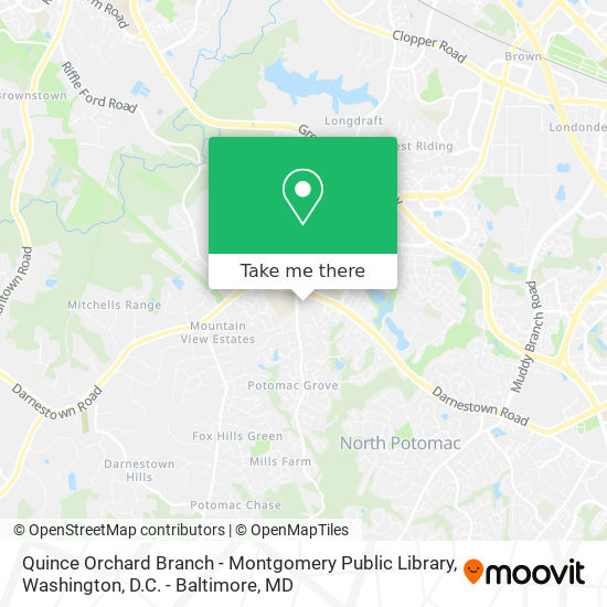Mapa de Quince Orchard Branch - Montgomery Public Library