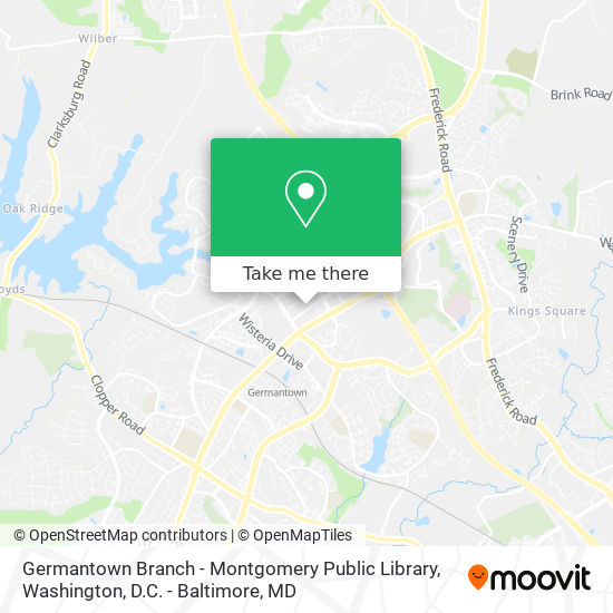 Germantown Branch - Montgomery Public Library map