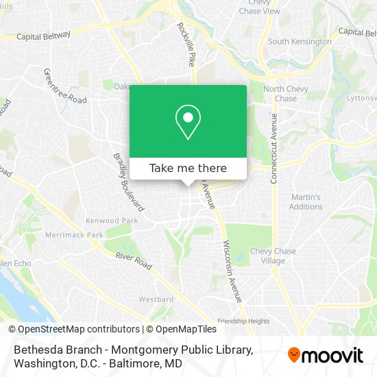 Bethesda Branch - Montgomery Public Library map