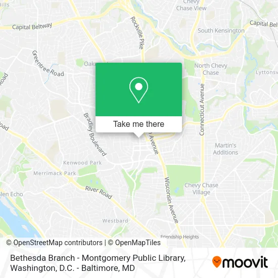 Mapa de Bethesda Branch - Montgomery Public Library