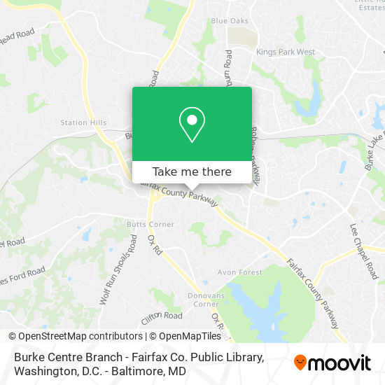 Mapa de Burke Centre Branch - Fairfax Co. Public Library