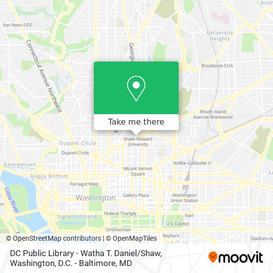 DC Public Library - Watha T. Daniel / Shaw map