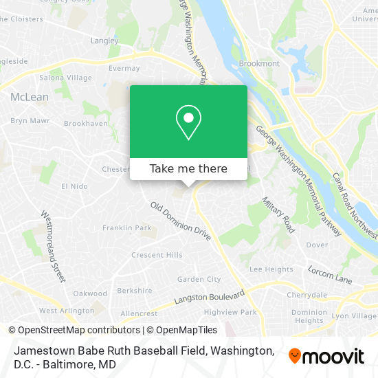 Jamestown Babe Ruth Baseball Field map