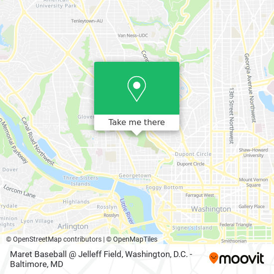 Maret Baseball @ Jelleff Field map