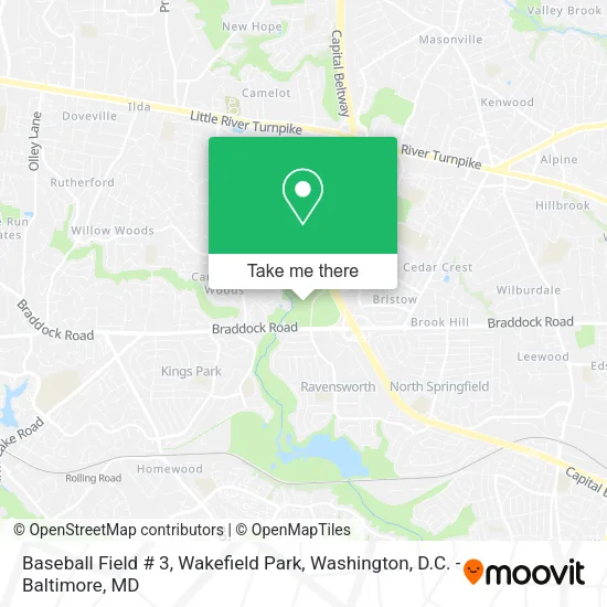 Mapa de Baseball Field # 3, Wakefield Park