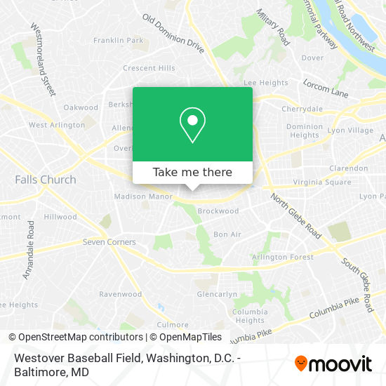 Mapa de Westover Baseball Field