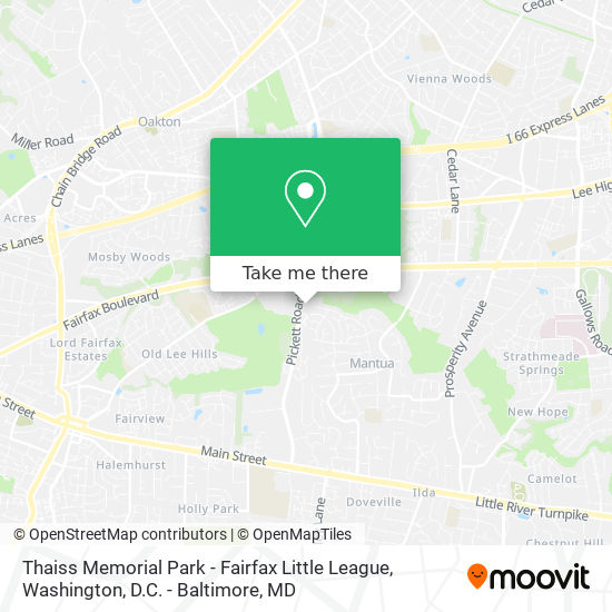 Mapa de Thaiss Memorial Park - Fairfax Little League