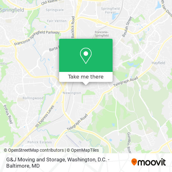 G&J Moving and Storage map