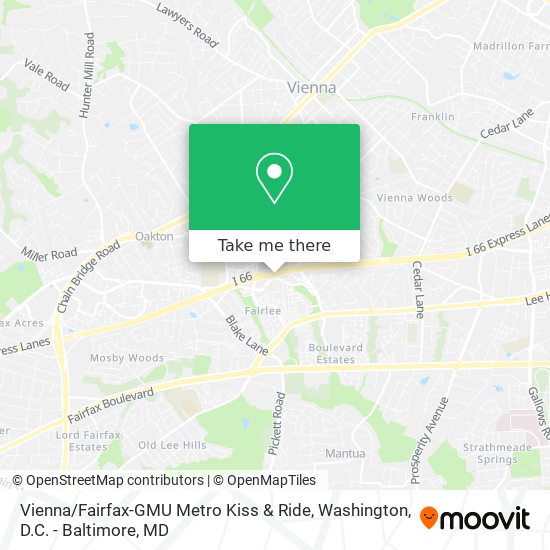 Mapa de Vienna / Fairfax-GMU Metro Kiss & Ride