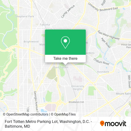 Fort Totten Metro Parking Lot map