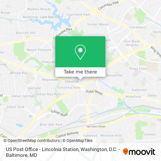 Mapa de US Post Office - Lincolnia Station