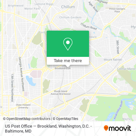 US Post Office — Brookland map