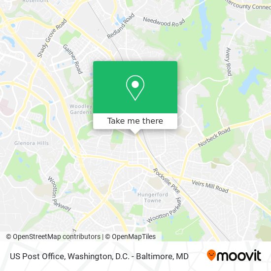 How to get to US Post Office in Rockville by Bus, Metro or Train?