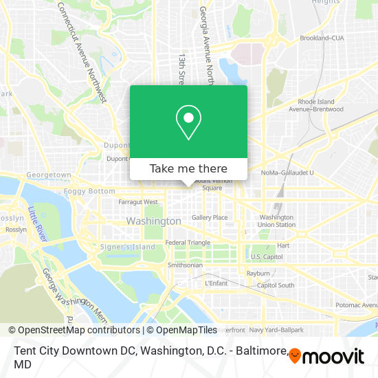 Mapa de Tent City Downtown DC