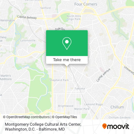 Mapa de Montgomery College Cultural Arts Center
