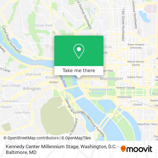 Mapa de Kennedy Center Millennium Stage