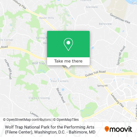 Wolf Trap National Park for the Performing Arts (Filene Center) map