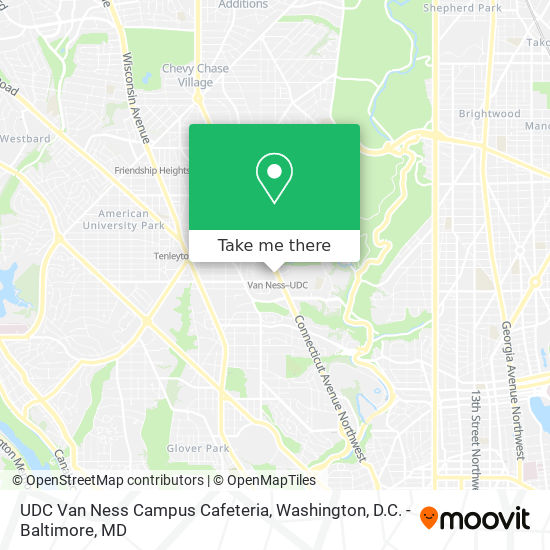 UDC Van Ness Campus Cafeteria map