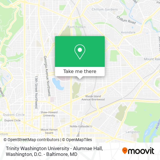 Trinity Washington University - Alumnae Hall map