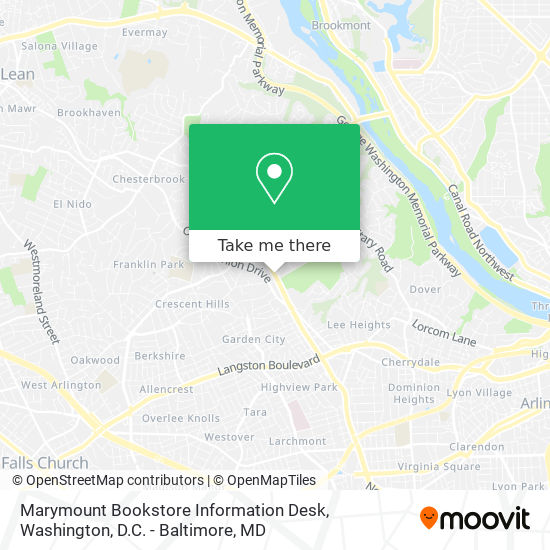 Marymount Bookstore Information Desk map