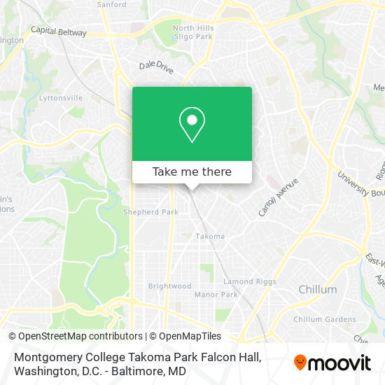 Montgomery College Takoma Park Falcon Hall map