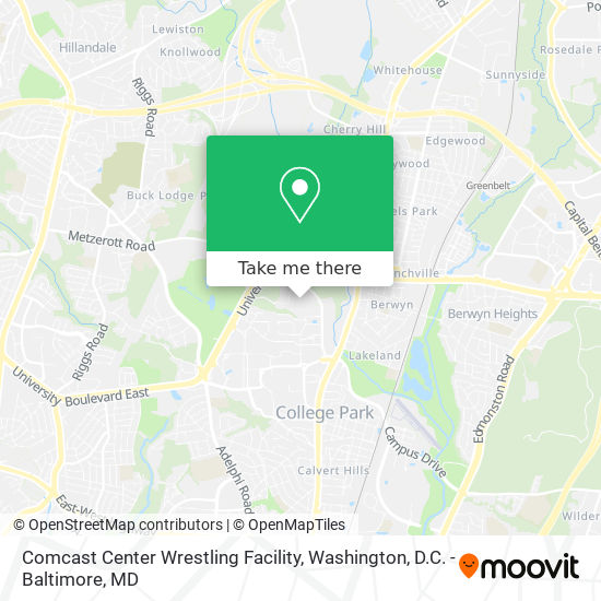 Mapa de Comcast Center Wrestling Facility