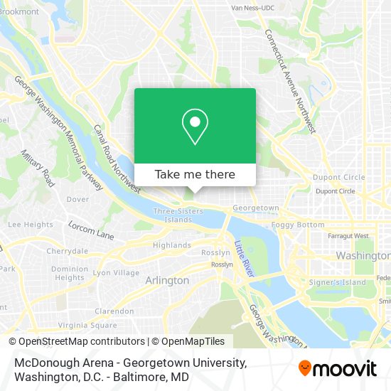 Mapa de McDonough Arena - Georgetown University