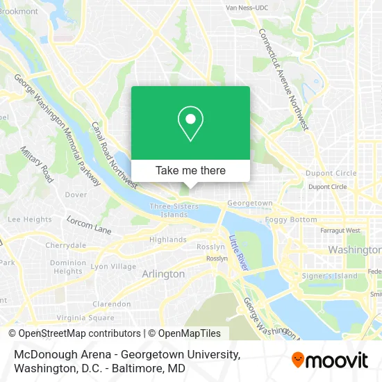 Mapa de McDonough Arena - Georgetown University
