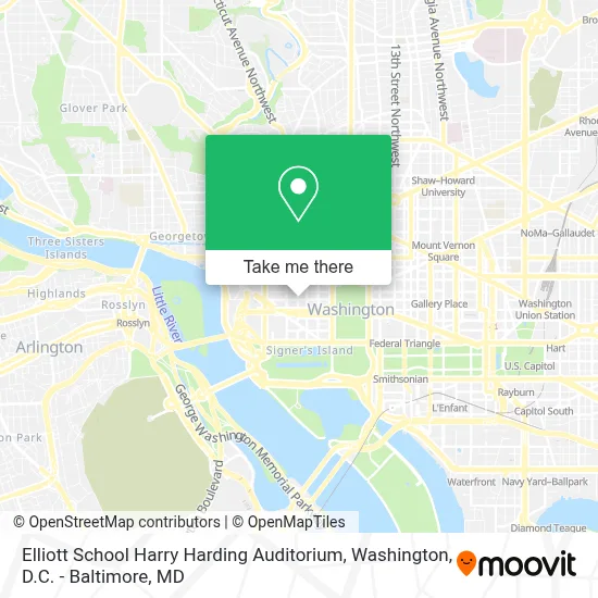 Elliott School Harry Harding Auditorium map