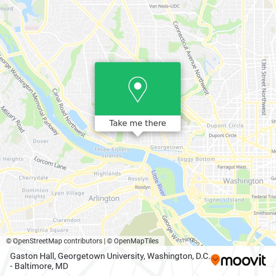 Gaston Hall, Georgetown University map