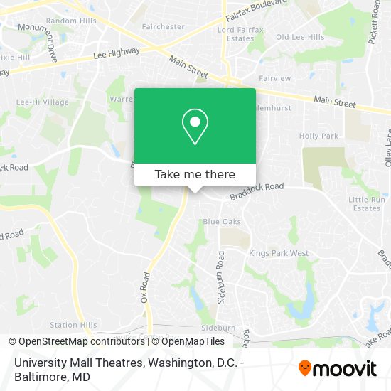 University Mall Theatres map