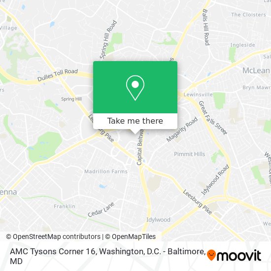 AMC Tysons Corner 16 map