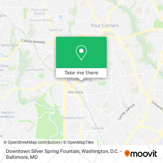 Downtown Silver Spring Fountain map