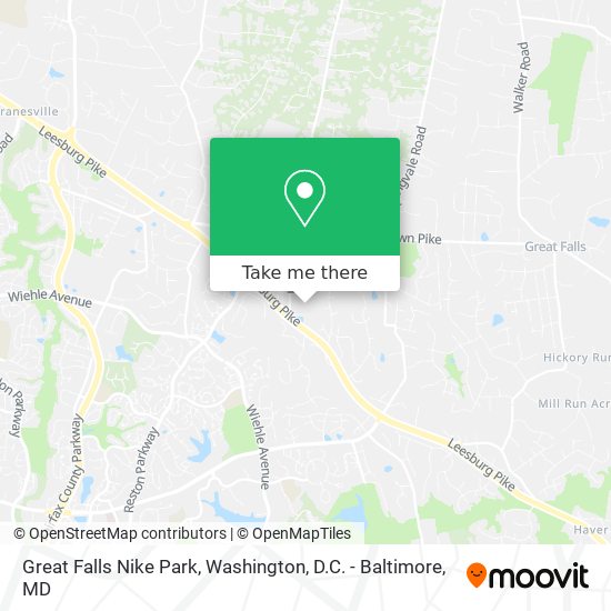 Great Falls Nike Park map