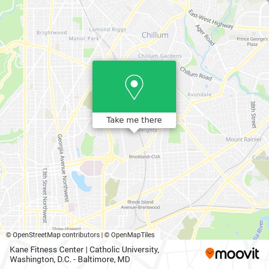 Mapa de Kane Fitness Center | Catholic University