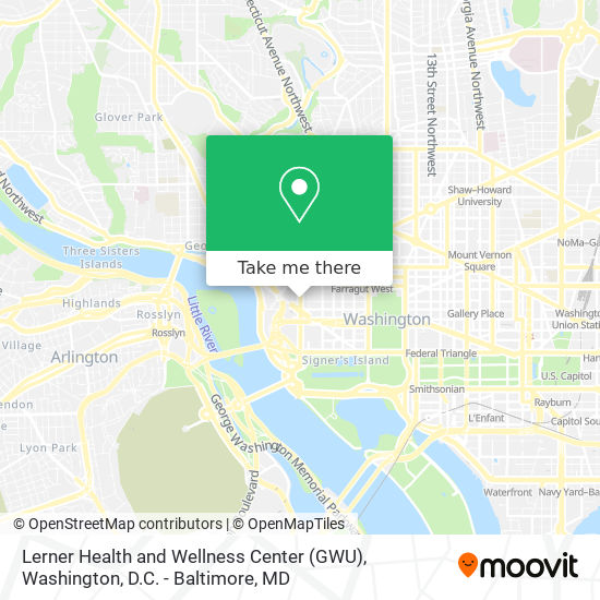 Mapa de Lerner Health and Wellness Center (GWU)