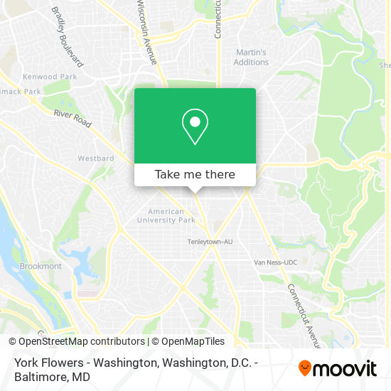 York Flowers - Washington map