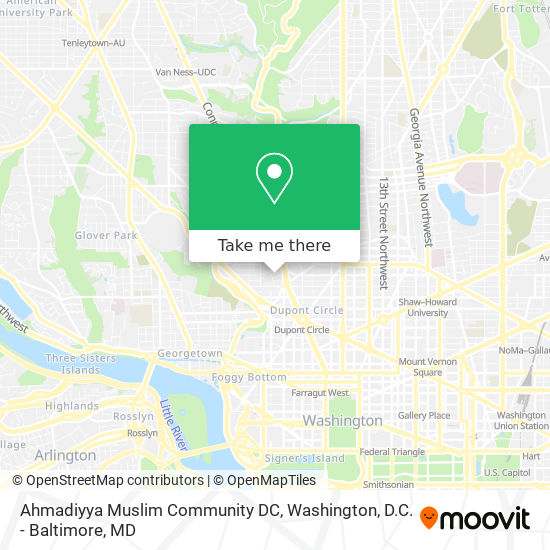Ahmadiyya Muslim Community DC map