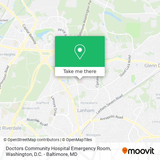 Mapa de Doctors Community Hospital Emergency Room