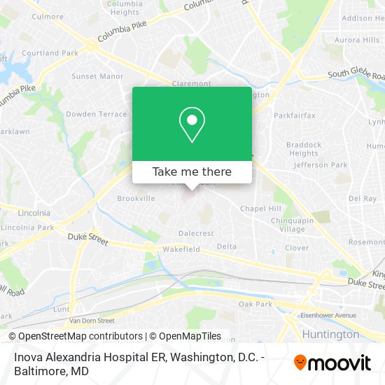 Inova Alexandria Hospital ER map