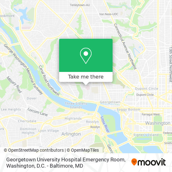 Mapa de Georgetown University Hospital Emergency Room