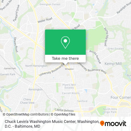 Mapa de Chuck Levin's Washington Music Center